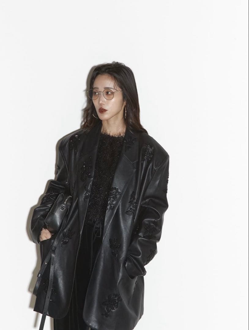 ANDREA&Co. AUBREY◆レザービーズエンブロイダリージャケット