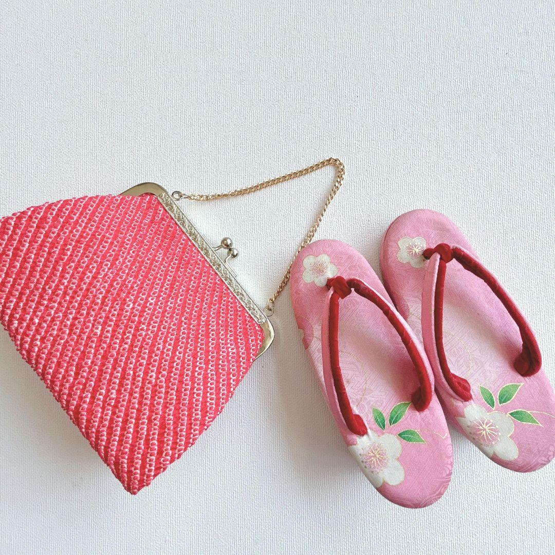 セット　七五三　7歳女の子　長着＆作り帯＆袖なし長襦袢＆小物　ラベンダー×紫葵祭