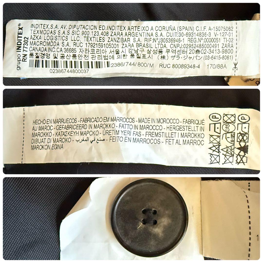 ZARA ザラ マンテコ ダブル チェスターコート ロング黒 M 通勤 高見え