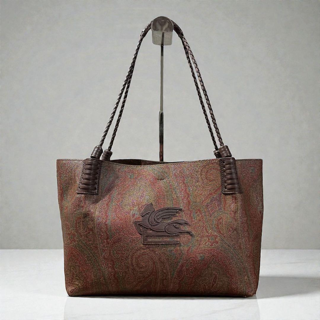 エトロ ペガソ トートバッグ ペイズリー PVC レザー 肩掛け 2way