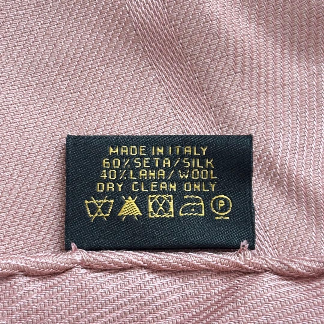 BVLGARI ブルガリ シルク混 ストール ショール マフラー ウール ピンク