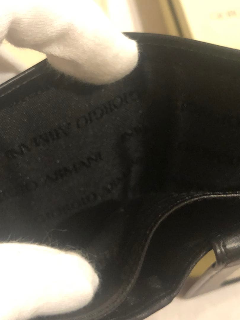 美品　Giorgio Armani 二つ折り財布 黒 箱付き