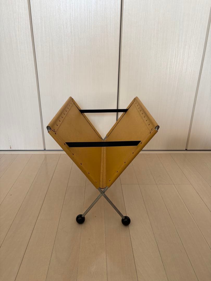 バルカンファイバー製折りたたみ式マガジンラック イエロー