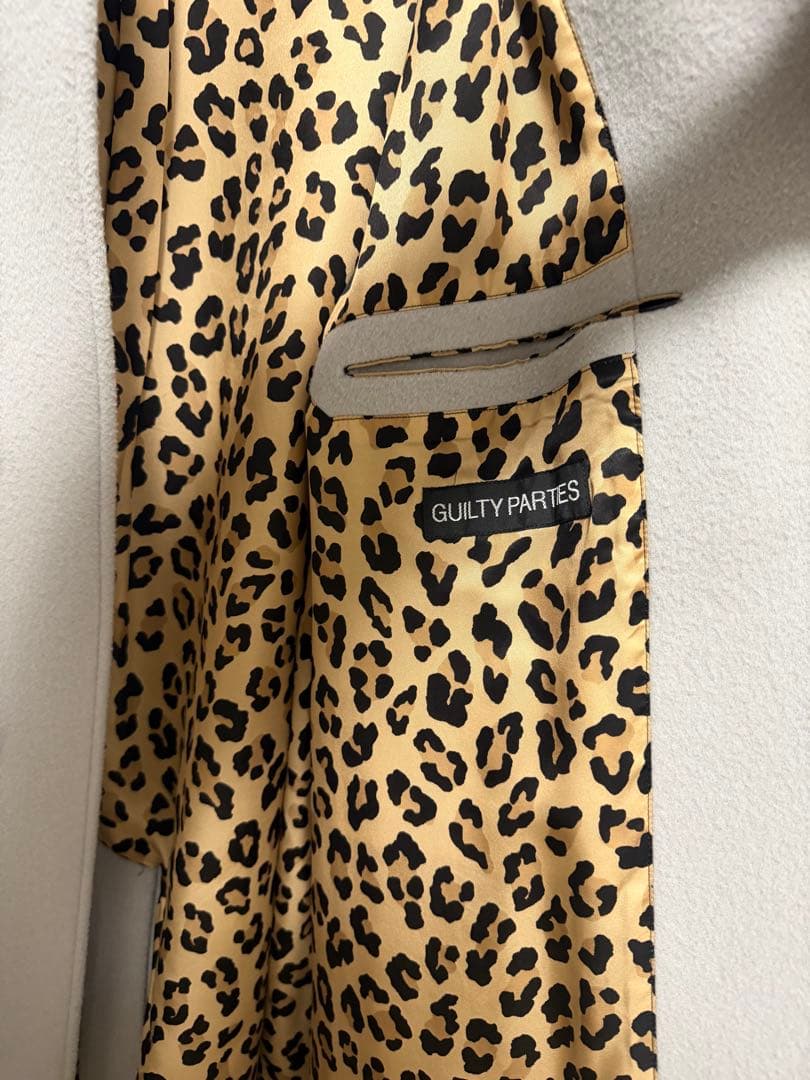 WACKOMARIA ステンカラーコート ライトグレー　裏地レオパード