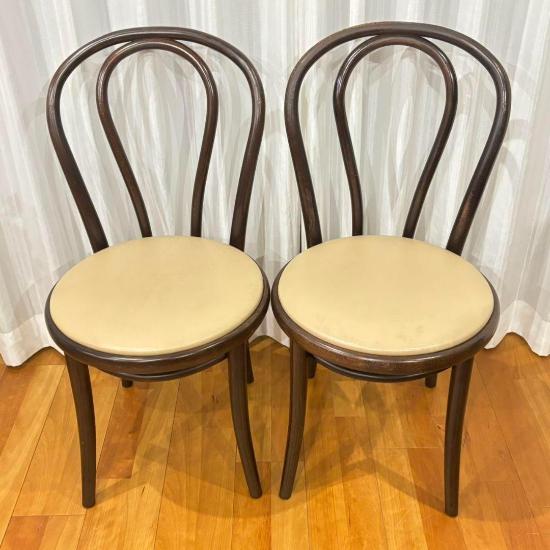 【名作曲げ木チェア✨】チェコ製ベントウッド 2脚セット ナチュラルモダン