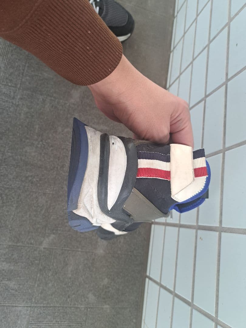 MONCLER メッシュスニーカー グレー/ネイビー サイズ42