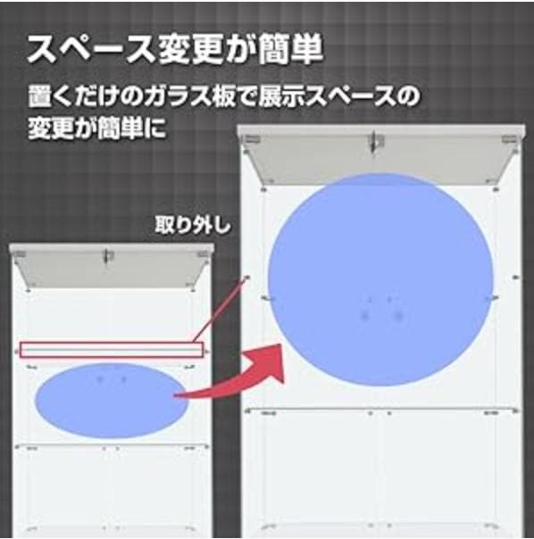 【新品】ガラスコレクションケース｜背面ミラー仕様｜4段両扉ワイド白｜フィギュア棚