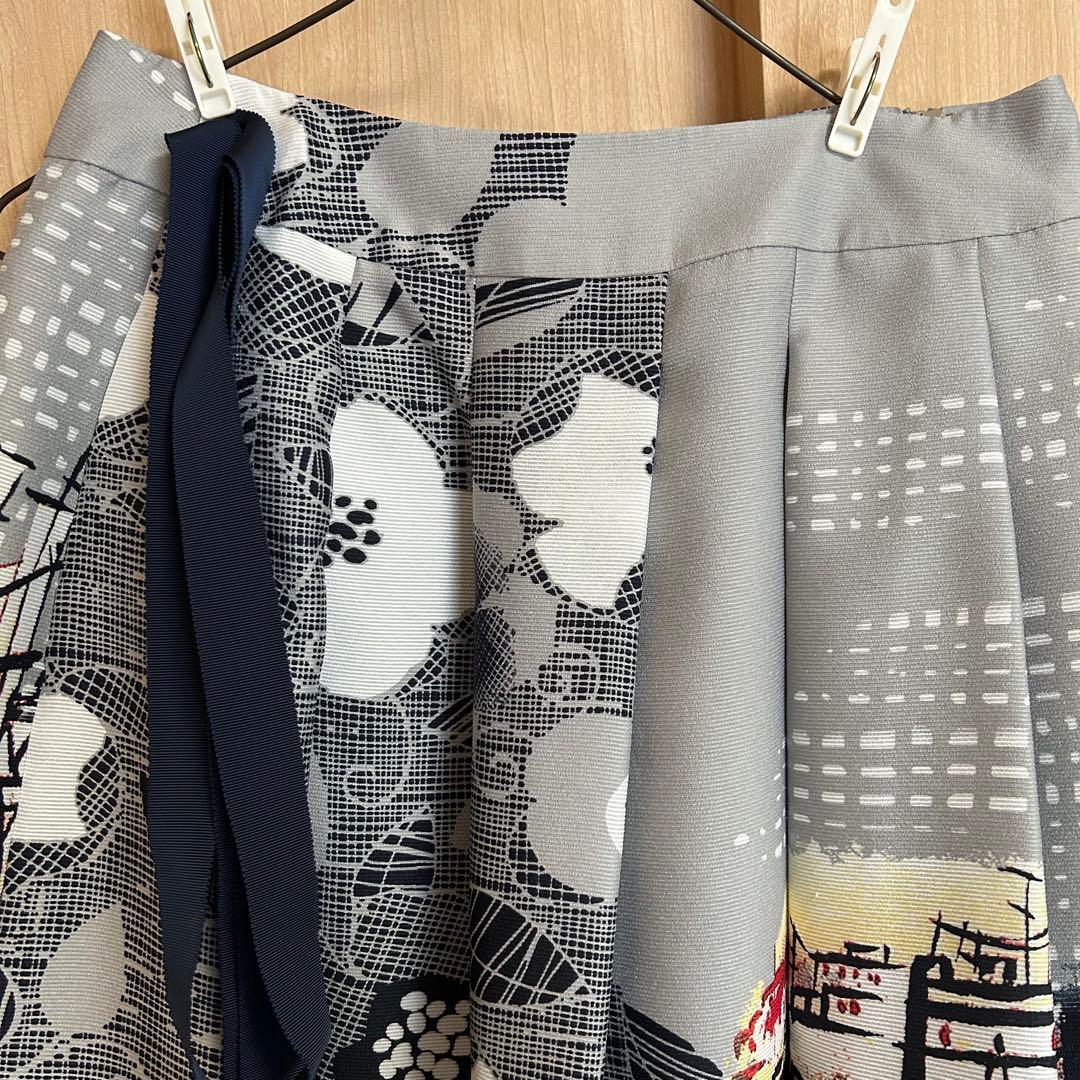 M’s gracy エムズグレイシー　フラワー×風景柄タックススカート　フレア