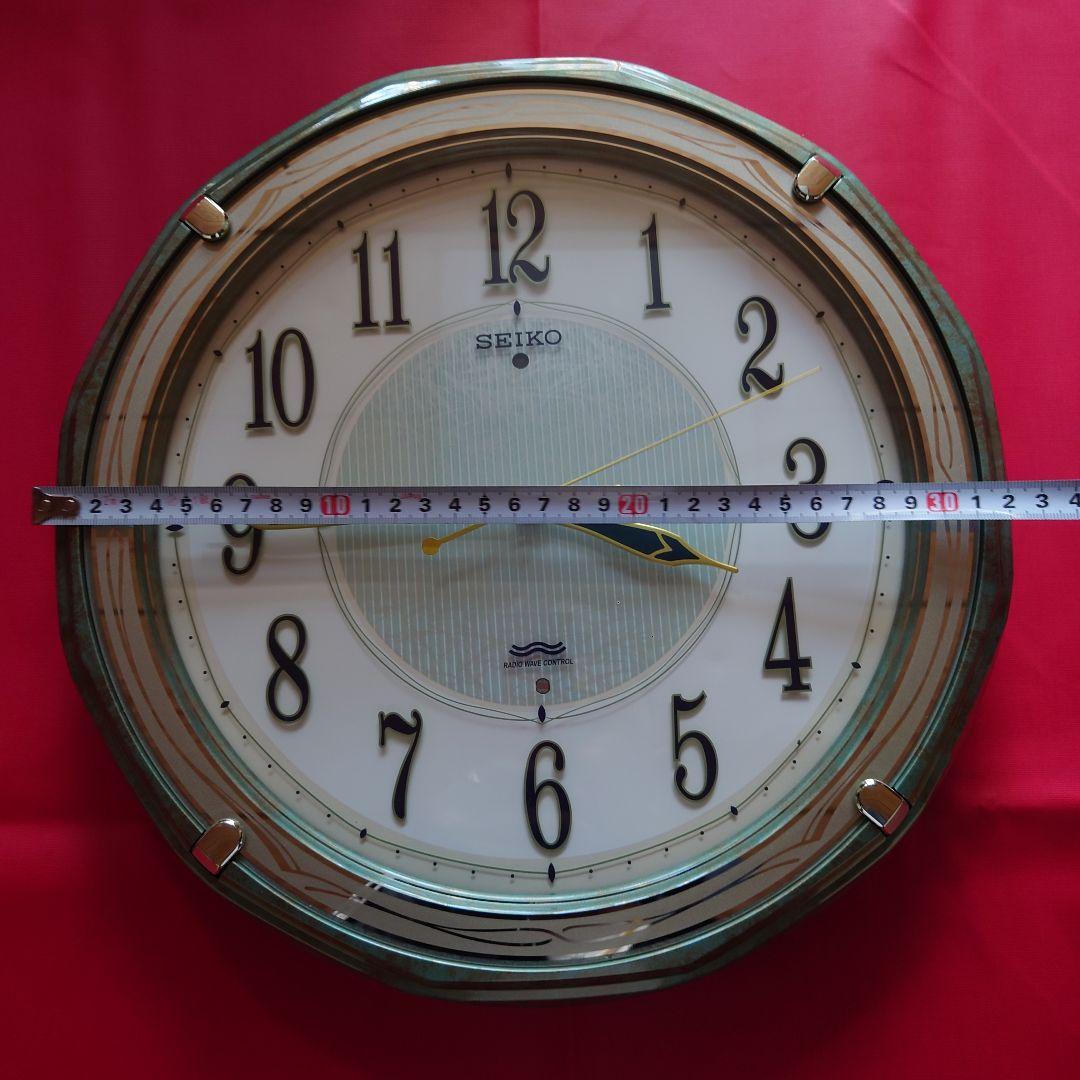 SEIKO 電波掛時計 暗闇でも！字光式(光続ける)ホワイト文字盤！連続秒針