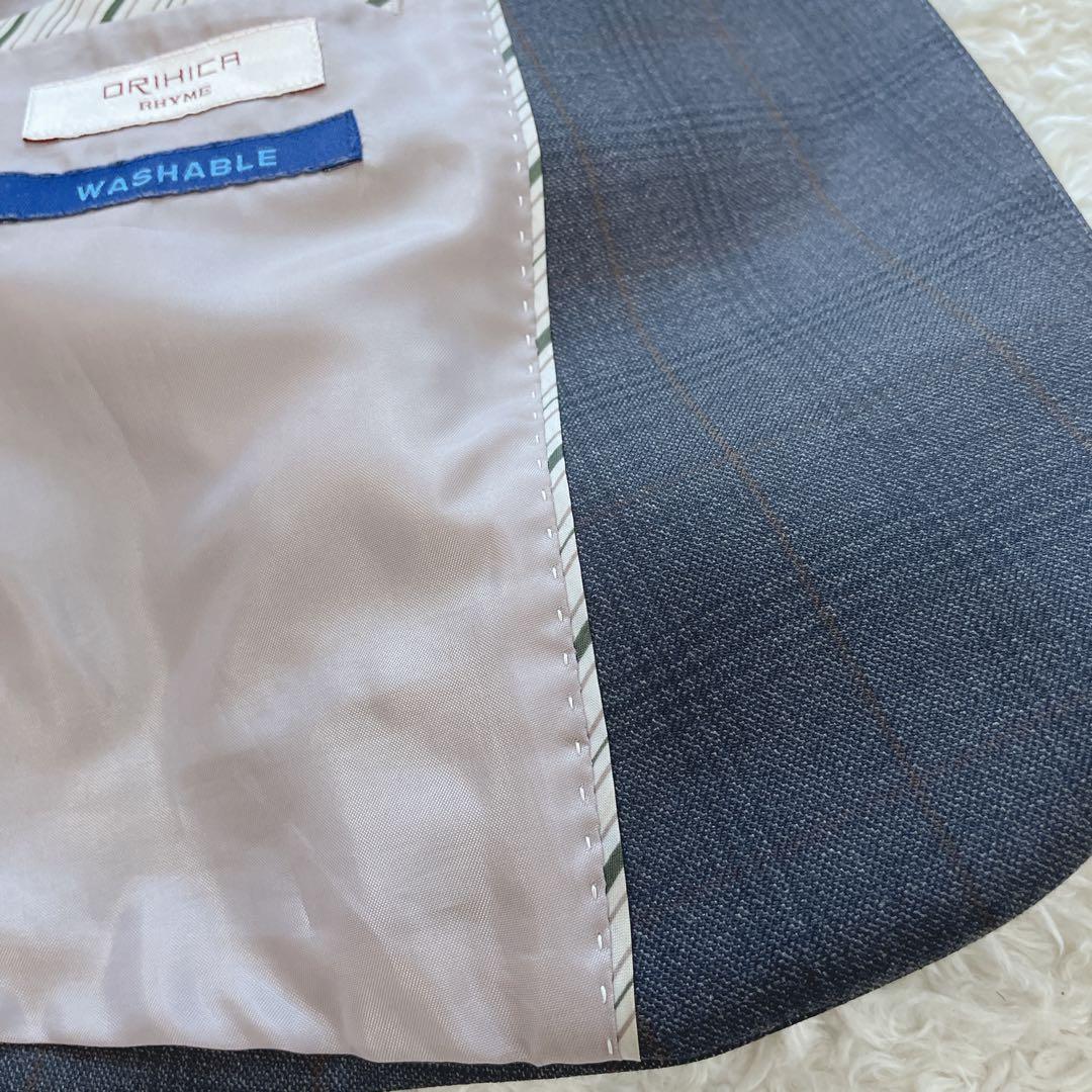 オリヒカ ストレッチ ワンボタン パンツスーツ チェック柄 洗濯可