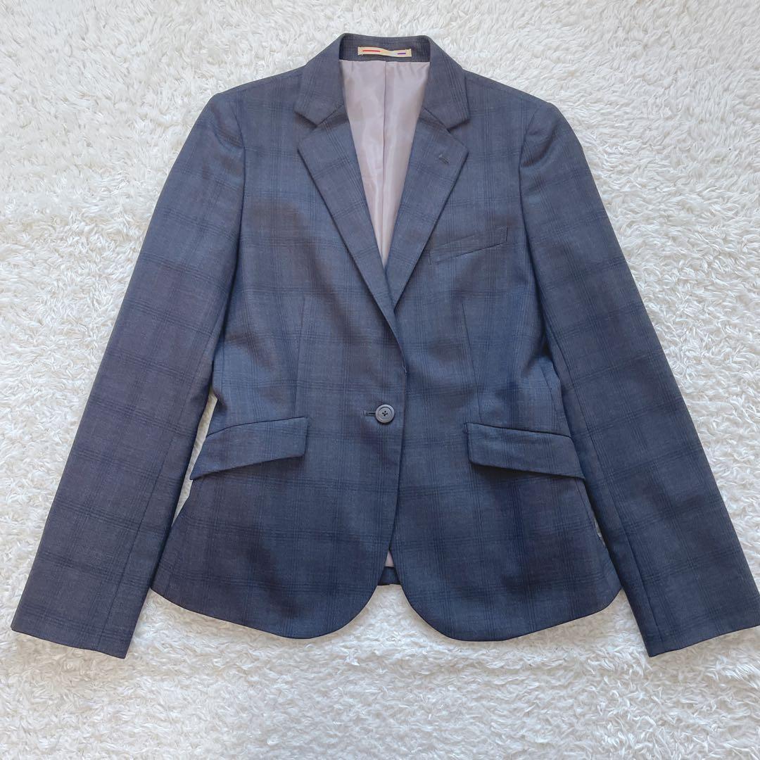 オリヒカ ストレッチ ワンボタン パンツスーツ チェック柄 洗濯可