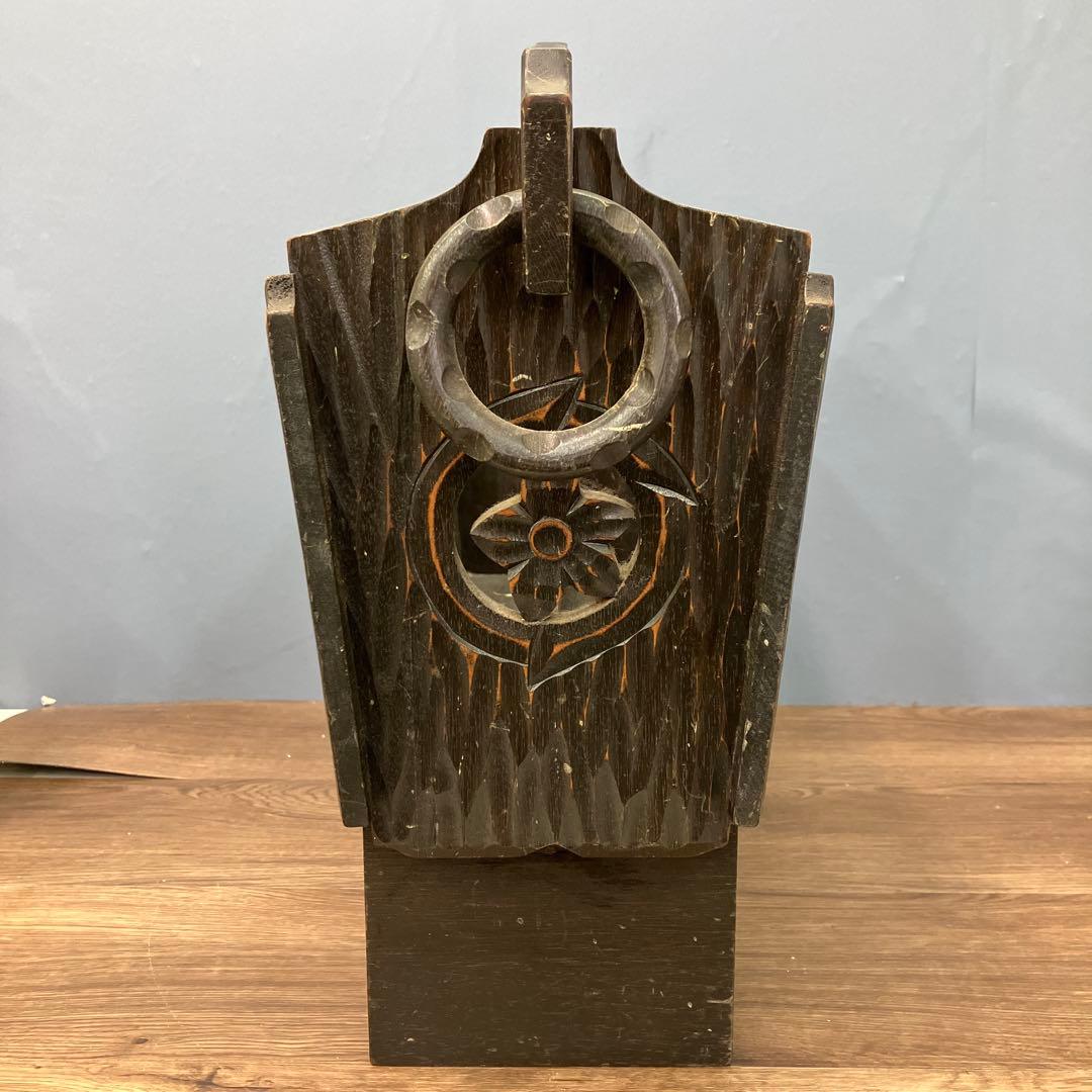 A-3 昭和レトロ アンティーク 木製 マガジンラック 民芸家具 彫刻