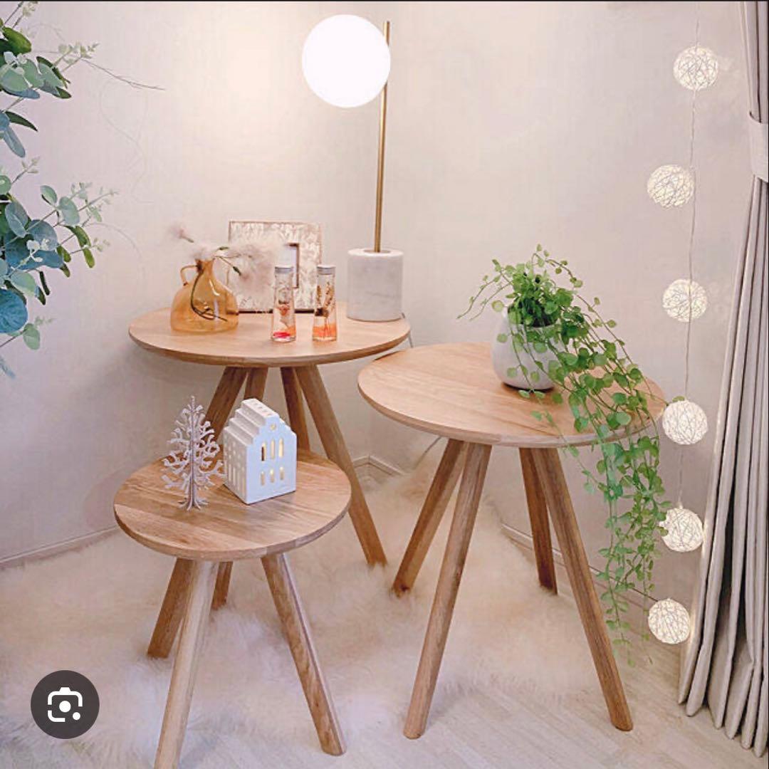 ニトリ ネストテーブル(オーク2 LBR 3個セット)