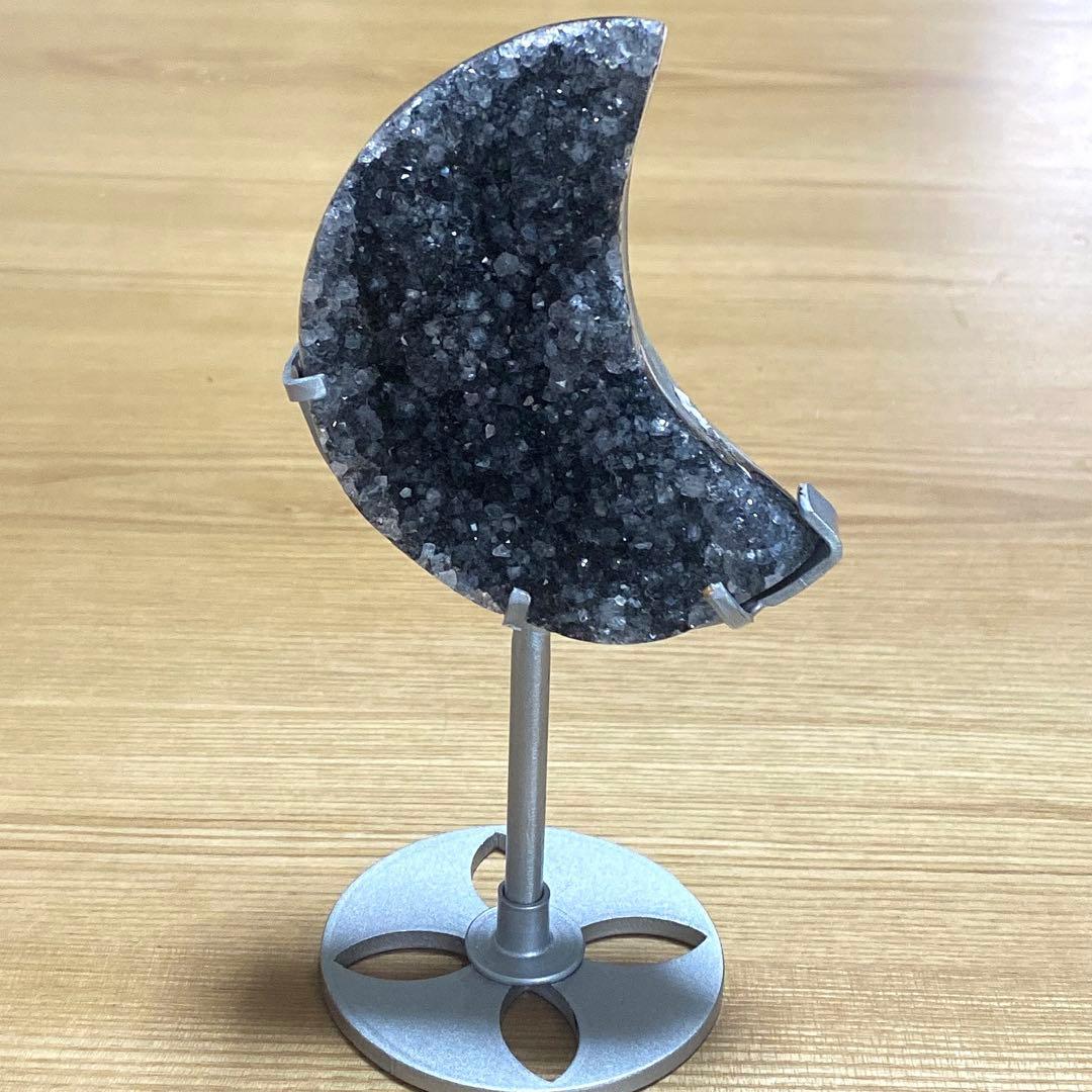 アメジスト　月　ムーン♡ ブラック　オーダー台座付き