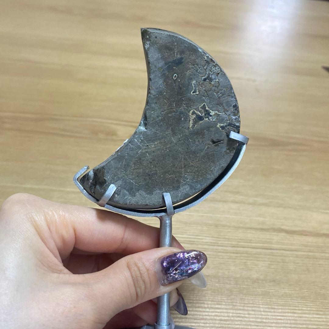 アメジスト　月　ムーン♡ ブラック　オーダー台座付き