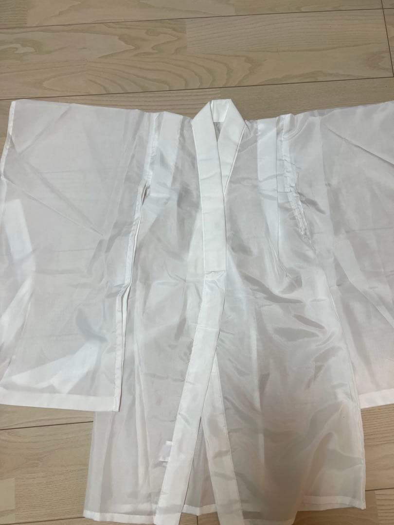 ひよこ商店　七五三着物 3歳男の子 被布セット ベージュ金彩×ミント七宝