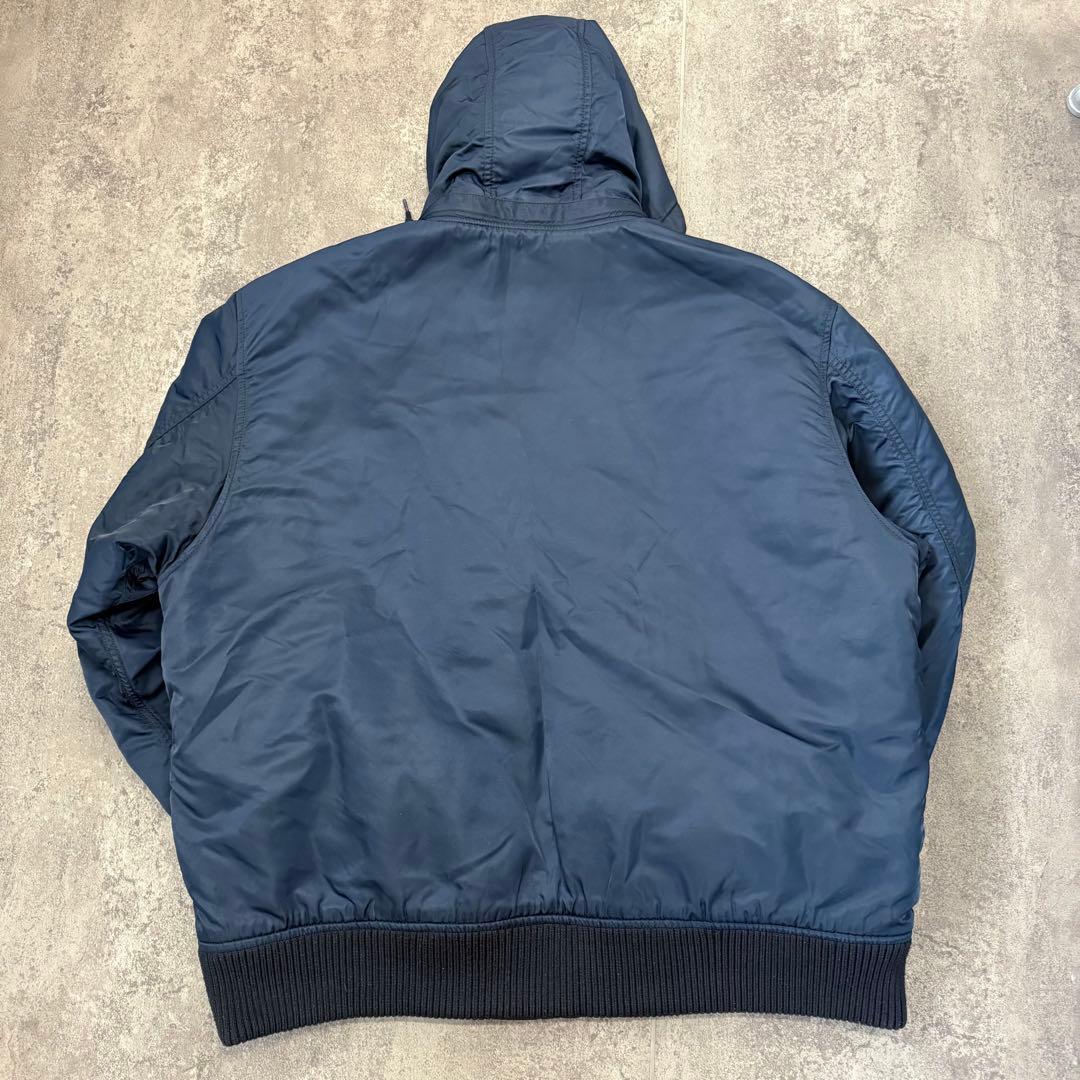 ALPHA アルファ フーデッド リブジャケット ネイビー