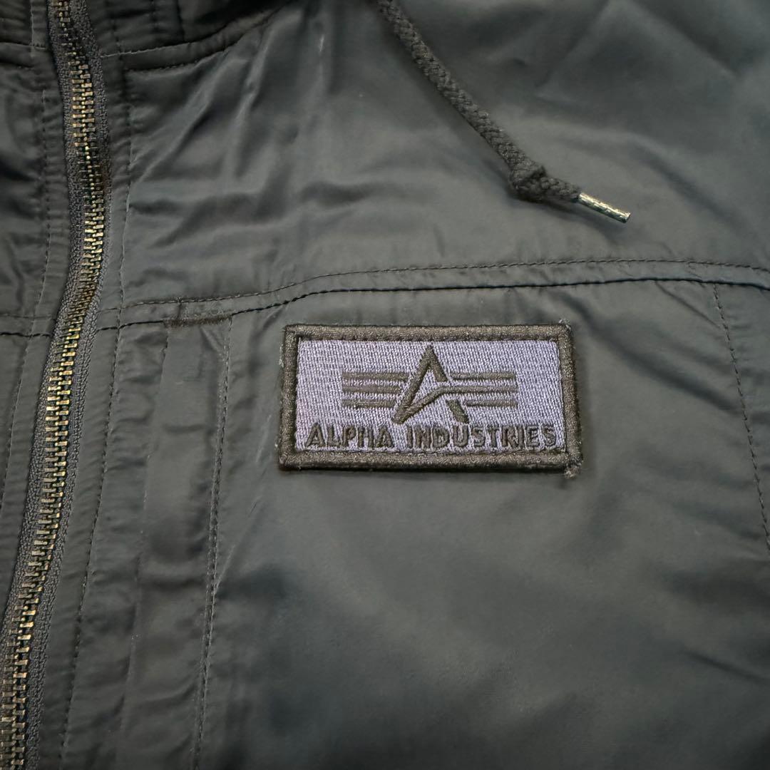 ALPHA アルファ フーデッド リブジャケット ネイビー