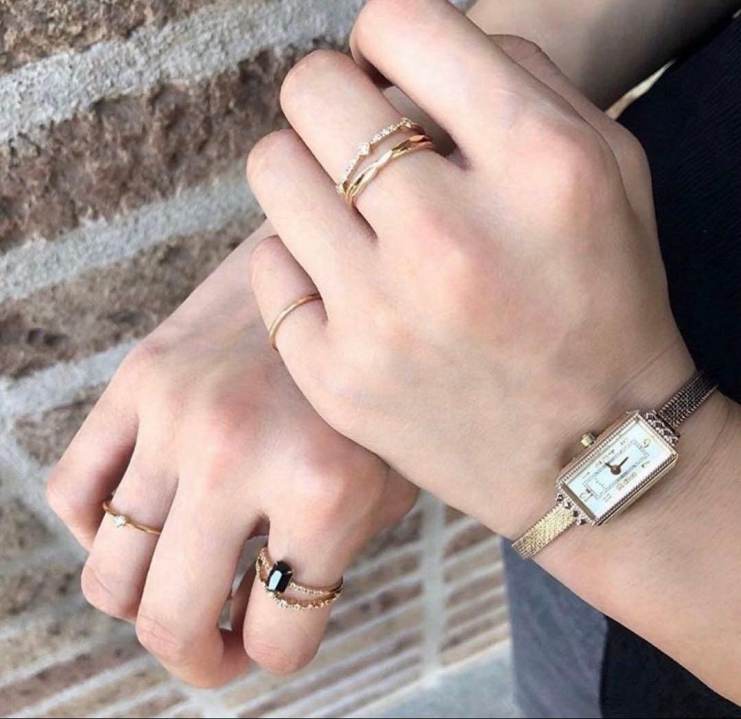 専用ページ‼️agete アガット ２連風　K10リング　13号　販売証明書付き