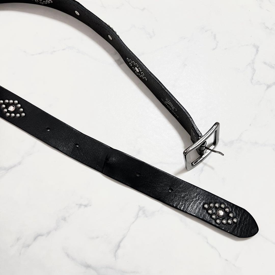 BUFFALO BOBS 本革 レザーベルト スタッズベルト 黒 ブラック