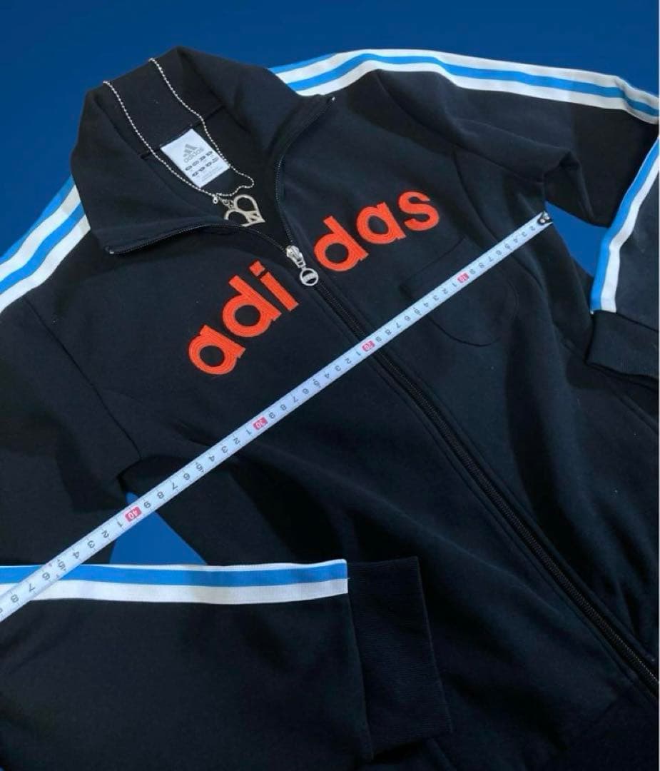 レアデザインadidas3本線刺繍トラックジャケットy2kフェアリーグランジ古着