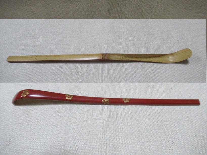 表千家尋牛斎書付茶杓　千代の友　梅鉢蒔絵