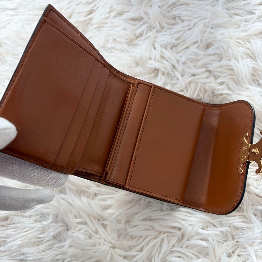 【未使用品級】セリーヌ 三つ折り財布 トリオンフ スモールフラップウォレット