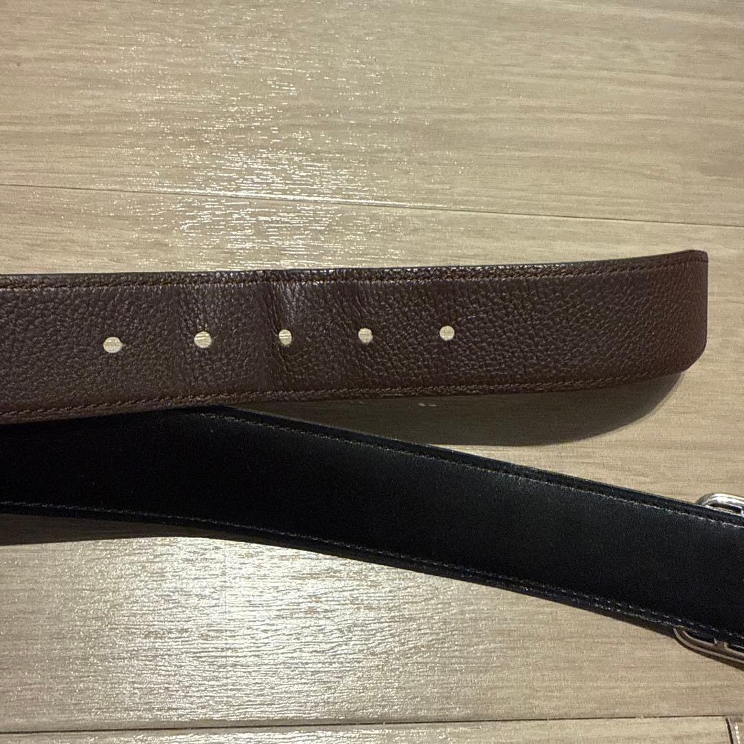 エルメス メンズ レザーベルト ブラウン&黒リバーシブル（約104.5cm）