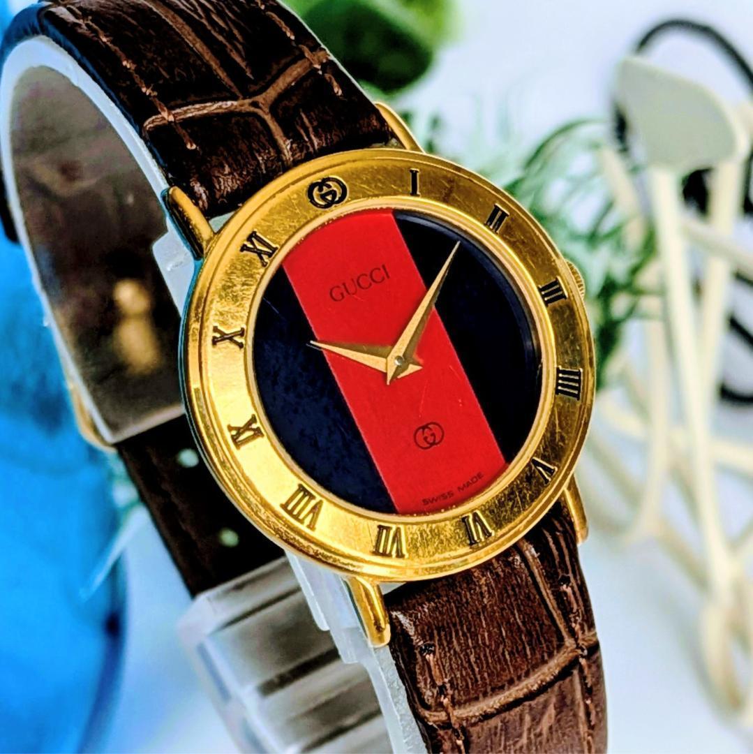 良品 GUCCIレディース腕時計3000Lシェリーライン キュート イタリア