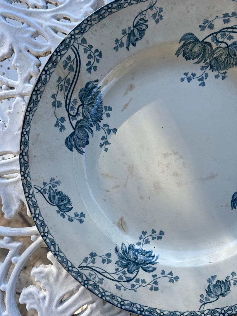 ◆フランスアンティーク｜残1希少大皿100年前サングミンヌプレート30cm花刻印