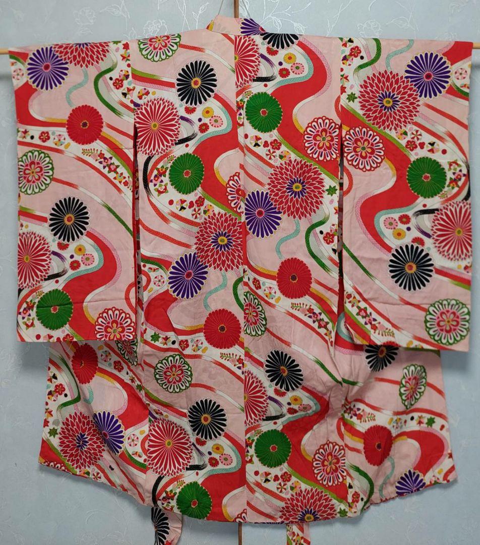 NA342アンティーク子供着物正絹七五三着丈109センチ裄丈51センチ