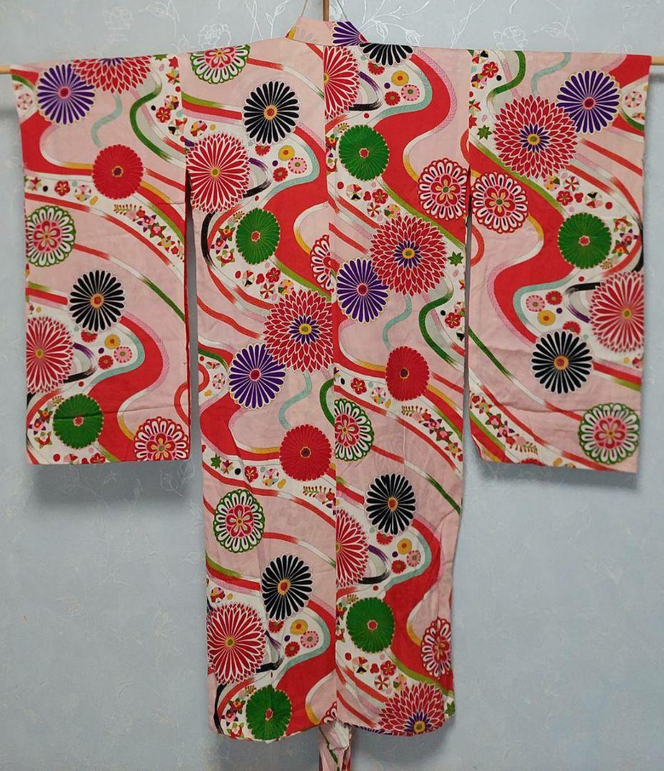 NA342アンティーク子供着物正絹七五三着丈109センチ裄丈51センチ