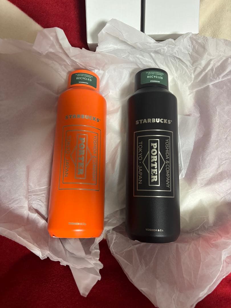 スタバ PORTER ステンレスボトル マットブラック マットオレンジ591ml