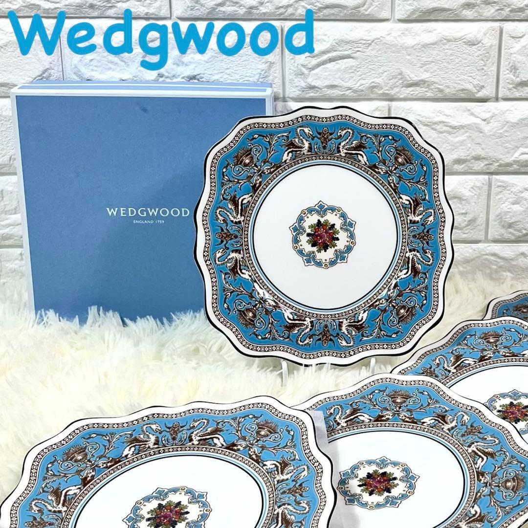 【希少 美品】 ウェッジウッド フロレンティーン スクエア デザートプレート