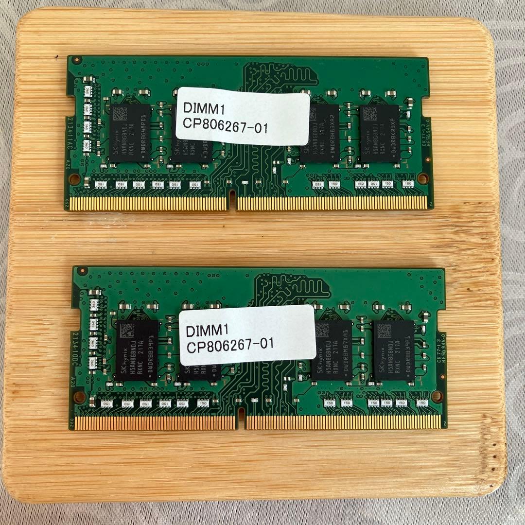 SKhynix製DDR4 8GBメモリ2枚　計16GB、PC4-3200AA規格