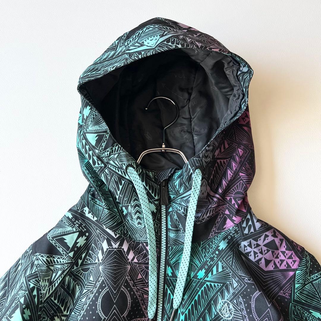 3281【美品】ボルコム　ジャケット 総柄 中綿入り スノボウェア レディース