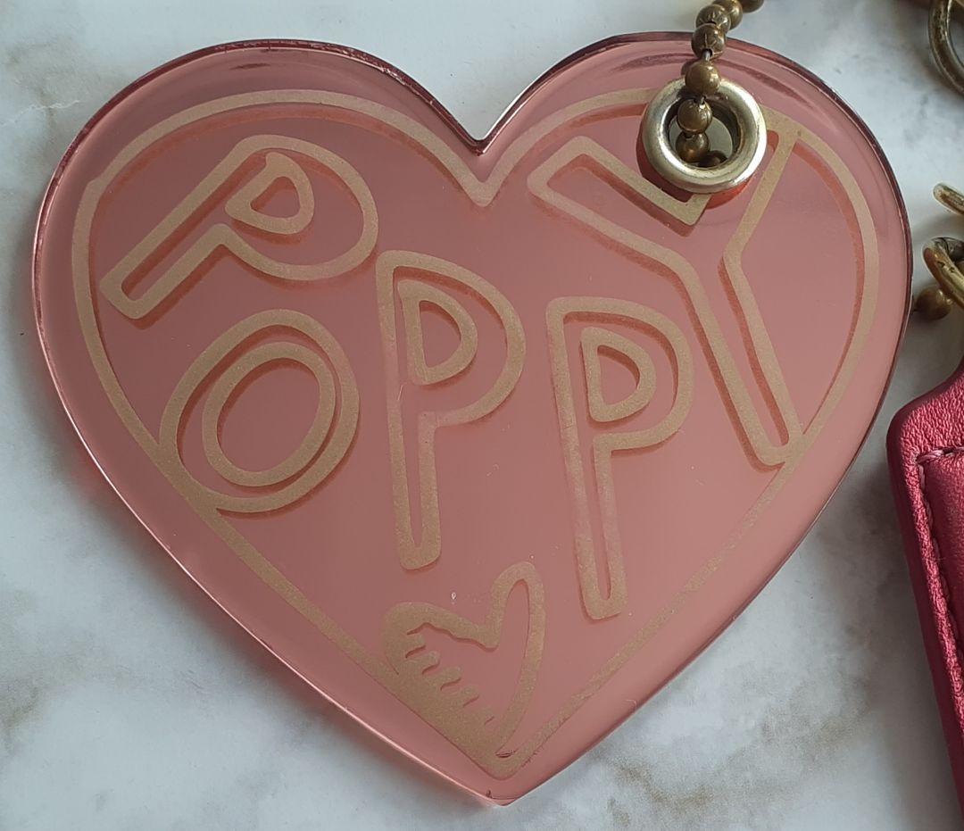 【正規品】COACH コーチ コーチポピー チャーム ピンク ハート