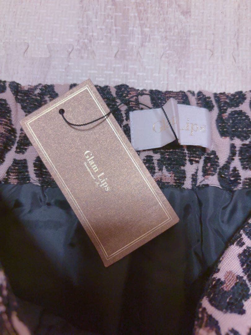 完売品glamlipsジャガードレオパードスカート新品タグ付