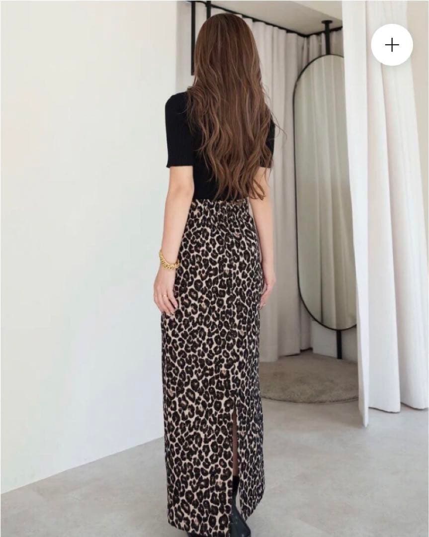 完売品glamlipsジャガードレオパードスカート新品タグ付