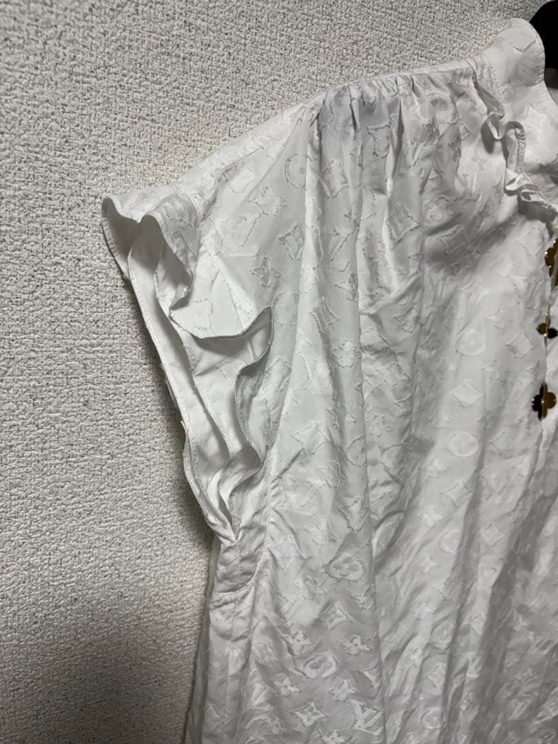 美品 Louis Vuitton フリルブラウス ホワイト 40