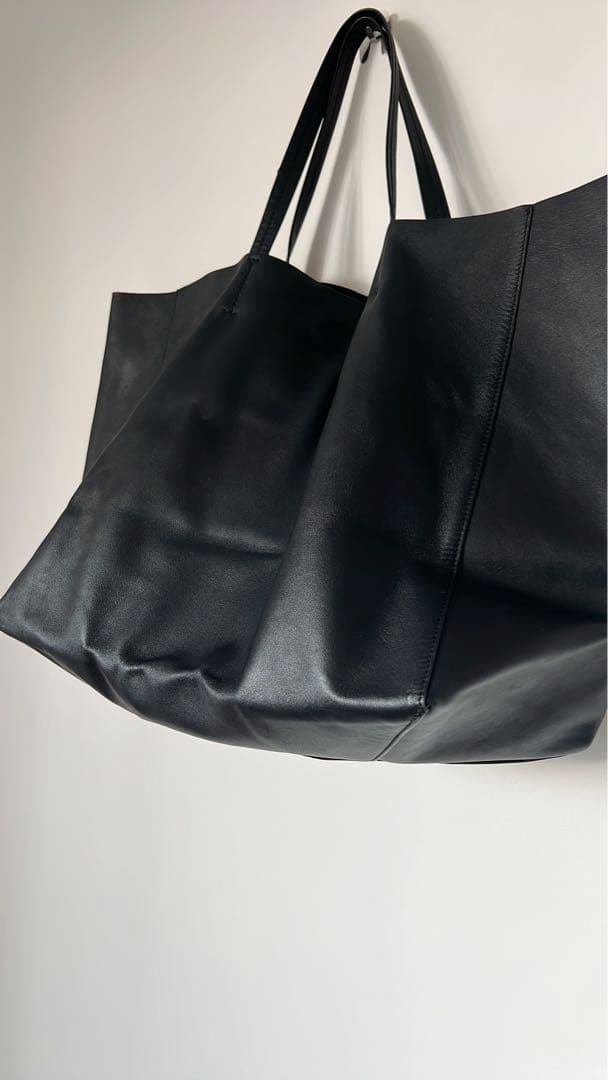 セリーヌ トートバッグ レザー ホリゾンタルカバ 黒 ブラック 保存袋付 旧ロゴ