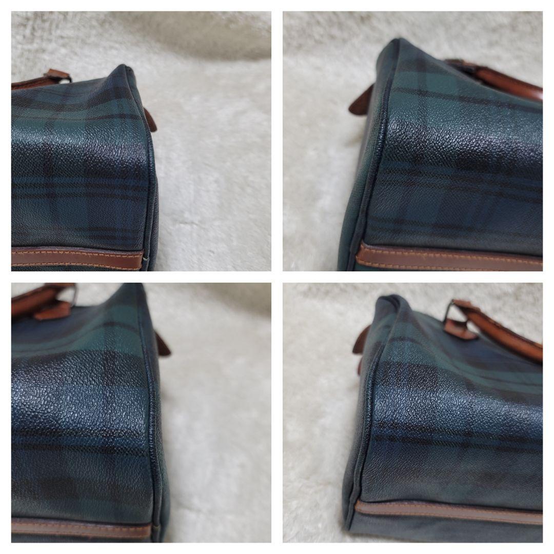 ポロ ラルフローレン ミニ ボストンバッグ チェック 馬毛ブラシ付　ハンドバッグ