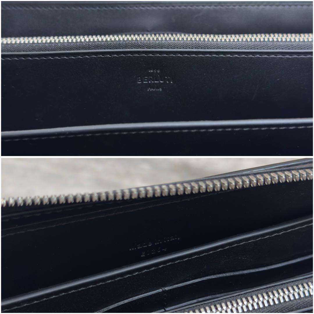 最新型 定価34.5万円 ベルルッティ イタウバワイド スクリットレザー長財布