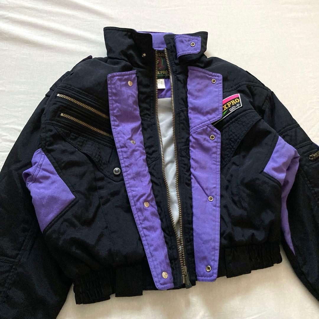 90s vintage shell black bomber jacket 短丈