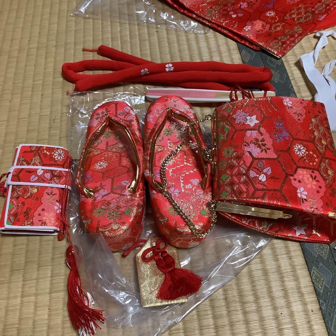 帯幅18、5センチ　草履20、5センチ作り帯筥迫セット七歳七五三