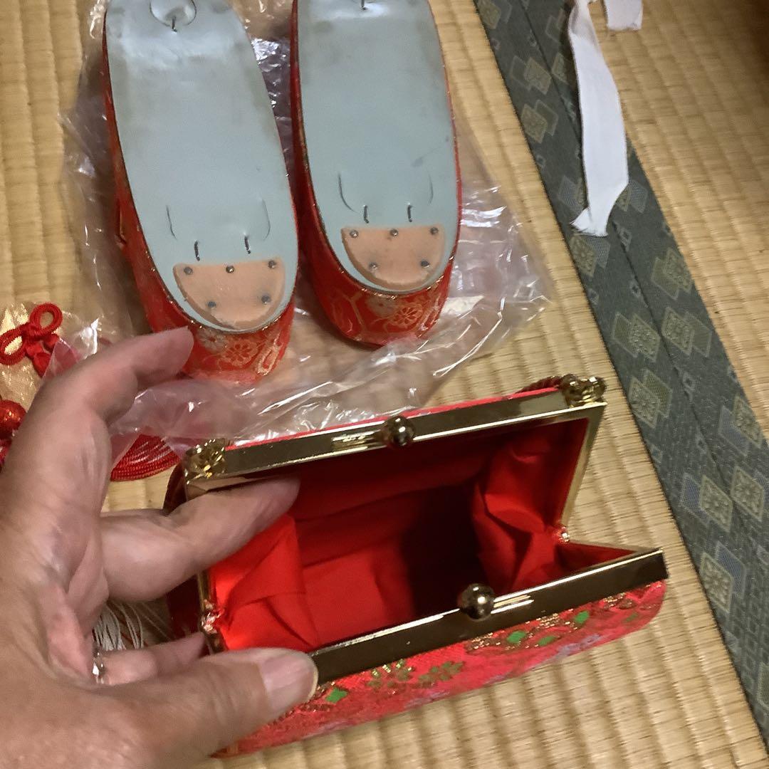 帯幅18、5センチ　草履20、5センチ作り帯筥迫セット七歳七五三