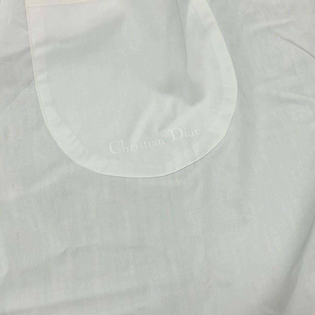 Christian Dior 旧ロゴフリルエプロン　ヴィンテージ　ホワイト
