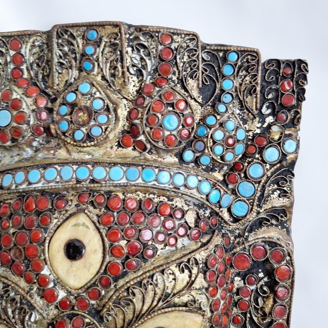 希少 お面 ガネーシャ 壁掛け マスク ネパール 工芸品 飾り 象神 置物