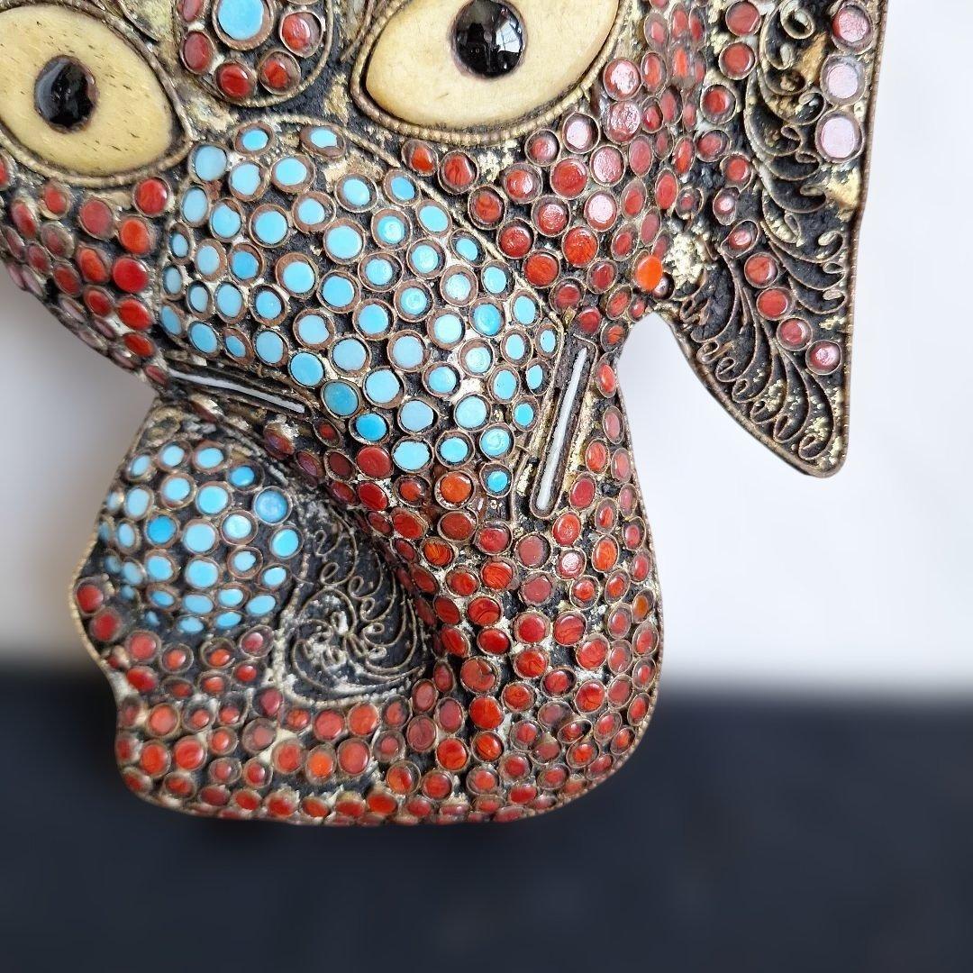 希少 お面 ガネーシャ 壁掛け マスク ネパール 工芸品 飾り 象神 置物