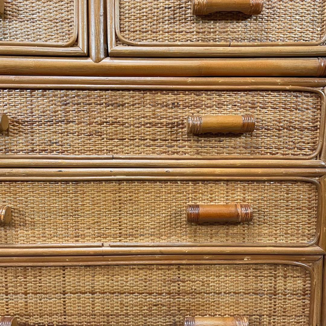 ヴィンテージ ラタンチェスト 5杯 籐家具 収納 ナチュラル レトロ ビンテージ